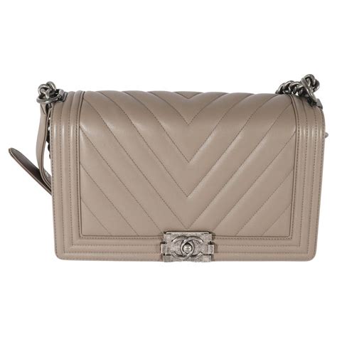 grey chevron chanel boy bag